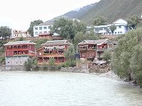 Tibetan houses along the river.